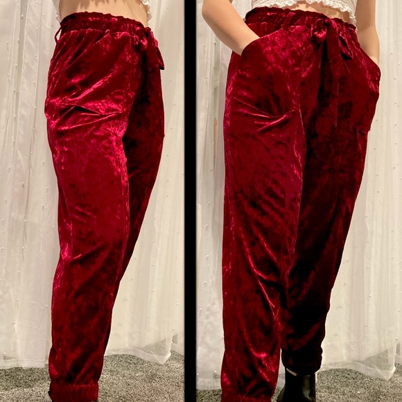 Red Velvet Pants - Picture 1 of 3